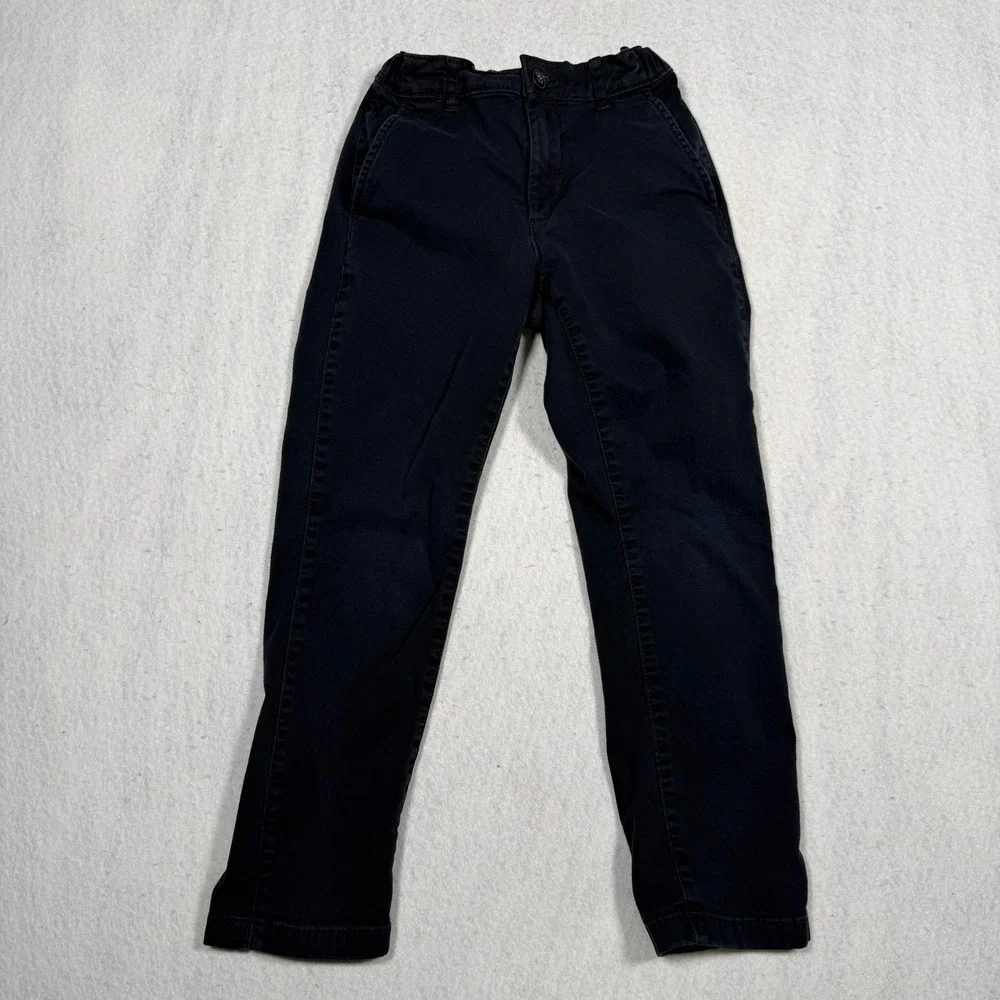 The Childrens Place Boys Navy Blue Chino Pants Size 8 Elastic Waist Trousers